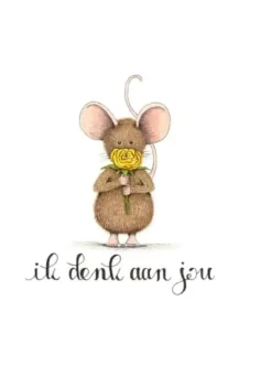 Anillustration Ansichtkaart Muis ik denk aan jou