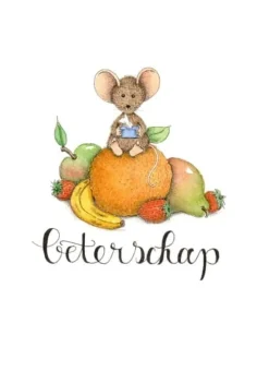 Anillustration Ansichtkaart Beterschap muis op fruit