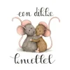 Anillustration Ansichtkaart Muisjes een dikke knuffel