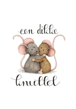 Anillustration Ansichtkaart Muisjes een dikke knuffel