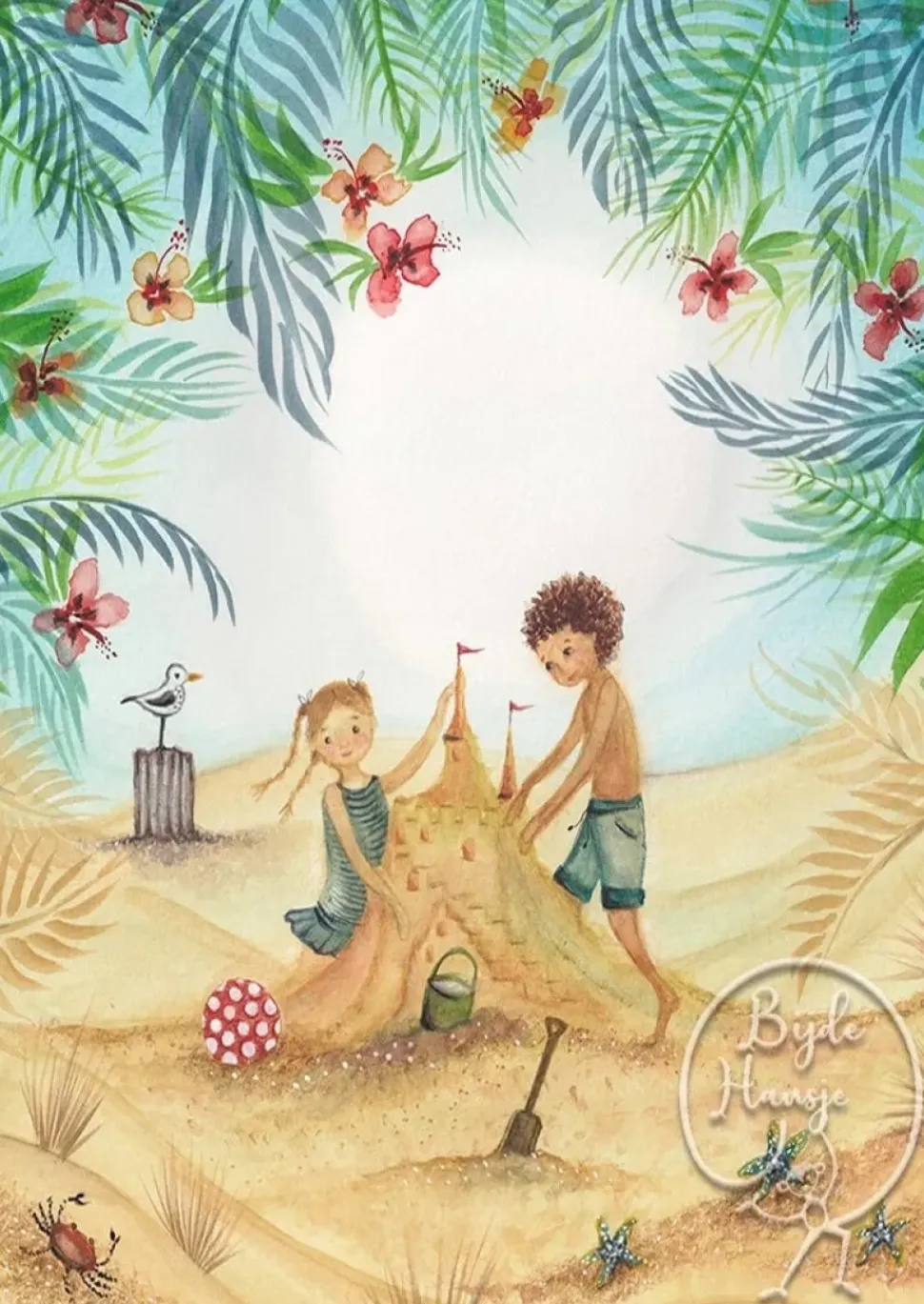 Bijdehansje Postkaart Beach