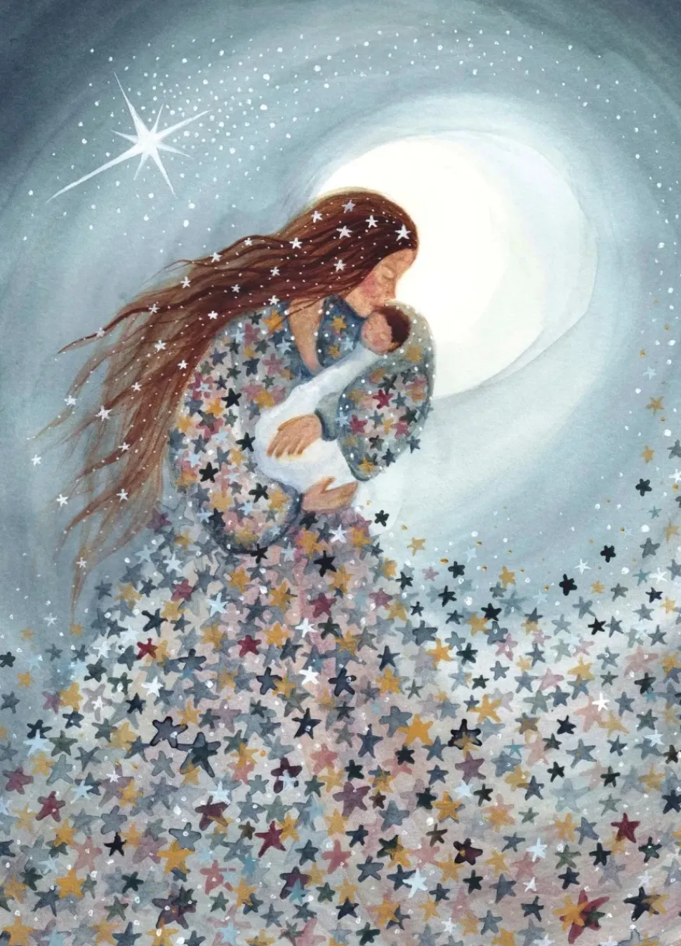 Bijdehansje Postkaart Blue Starry Love