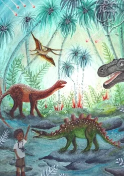 Bijdehansje Postkaart Dino Adventure