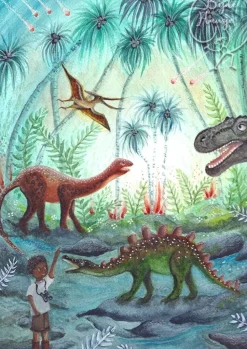 Bijdehansje Postkaart Dino Adventure