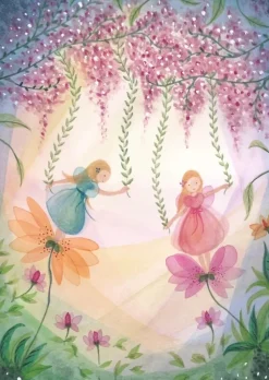 Bijdehansje Postkaart Fairies with Flowers