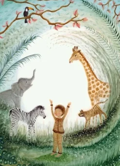 Bijdehansje Postkaart Jungle