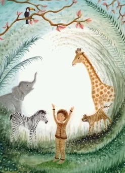 Bijdehansje Postkaart Jungle