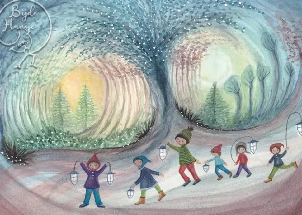 Bijdehansje Postkaart Lampion