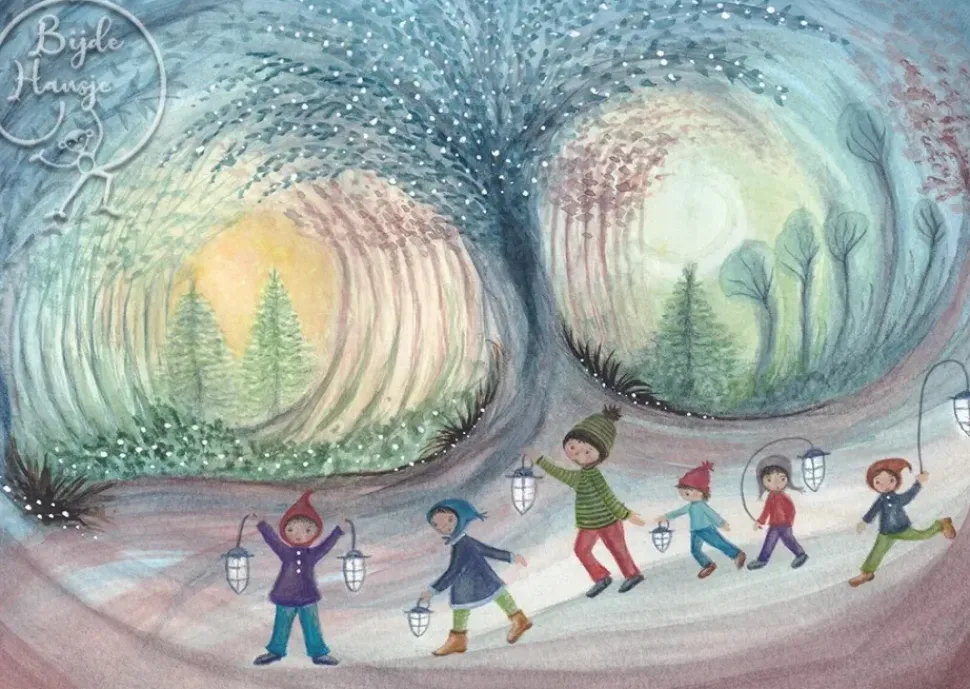 Bijdehansje Postkaart Lampion