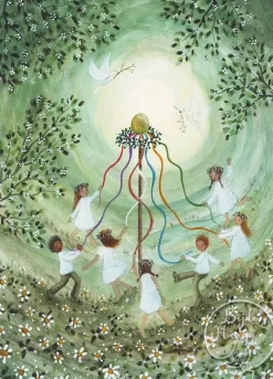 Bijdehansje Postkaart Maypole Dance