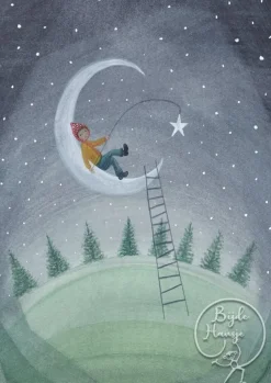 Bijdehansje Postkaart Moon