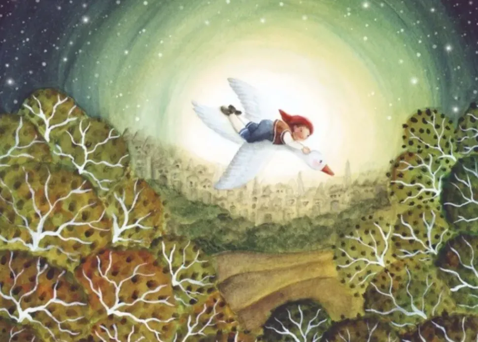 Bijdehansje Postkaart Nils Holgersson