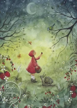 Bijdehansje Postkaart strawberry dream