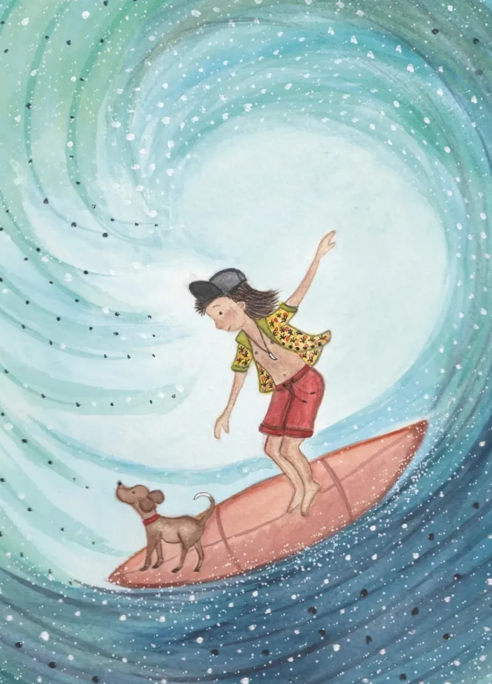 Bijdehansje Postkaart Surfer