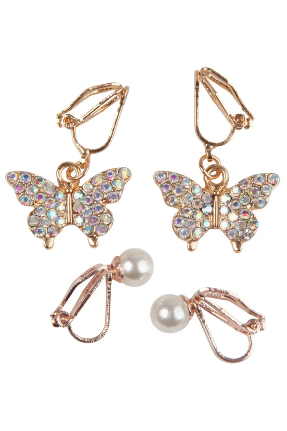 Boutique Butterfly Clip On Earrings, 2 Sets