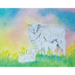 Brechtje Duijzer Ansichtkaart Schaap met Lammetjes