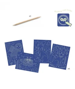 Djeco Kraskaarten Glow in the Dark At Night