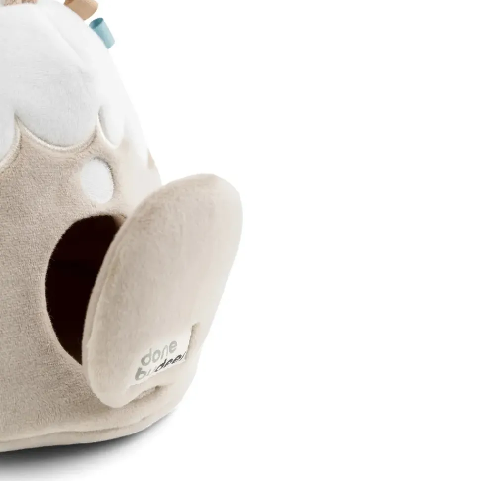 Done by Deer Rammelaar en Activiteitenknuffel Spiegel Jelly Mustard