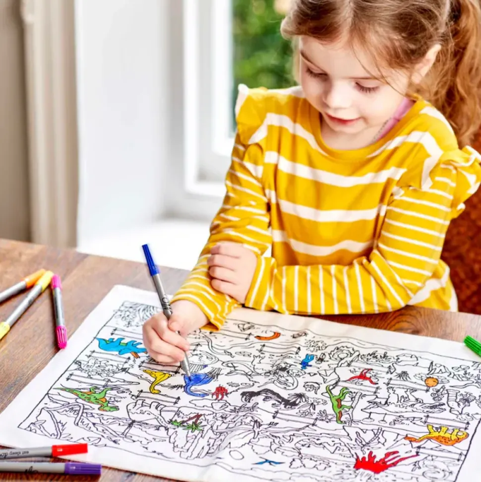 eat sleep doodle Placemat to go Dino