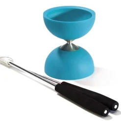Eureka Acrobat Rubber Diabolo Lichtblauw met Alu Handstokken
