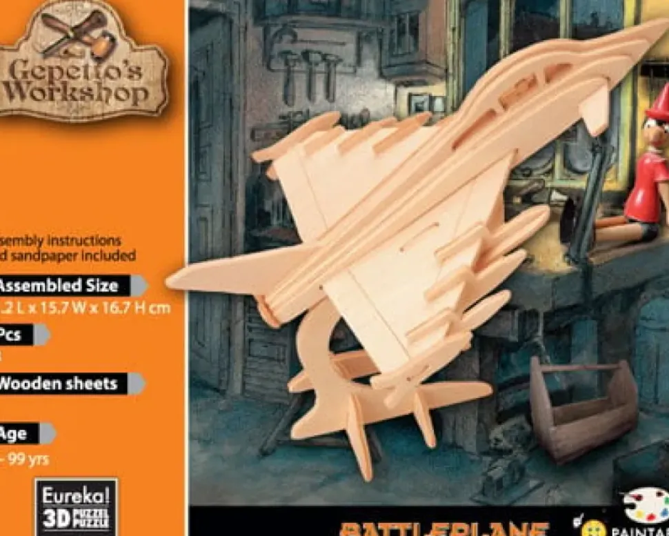 Eureka 3D Hout Model Gepetto's Battleplane