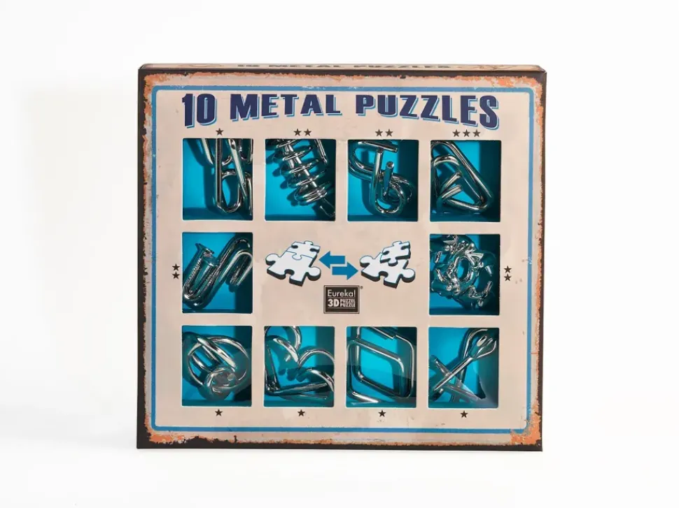 Eureka Metal Puzzle Blauw Set 10-delig