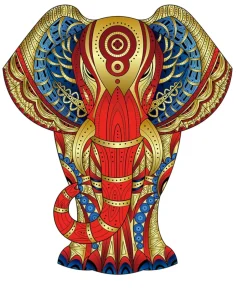 Eureka Regenboog Houten Puzzel Olifant