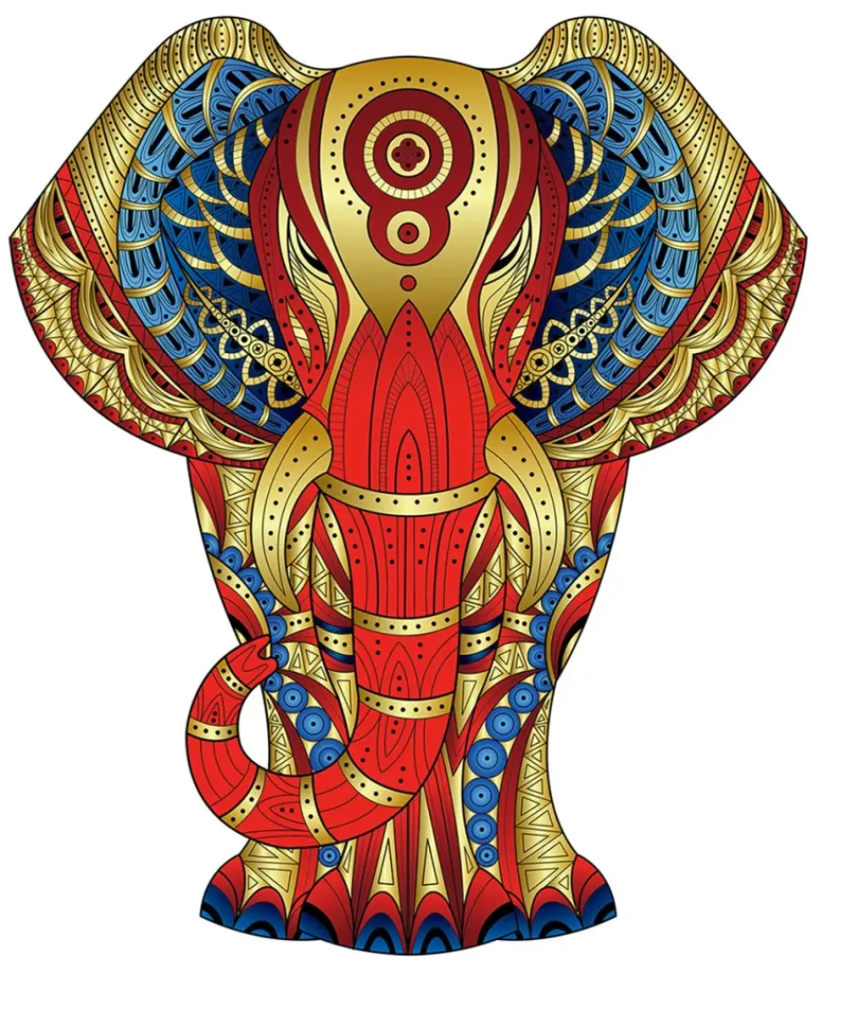 Eureka Regenboog Houten Puzzel Olifant