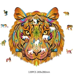 Eureka Regenboog Houten Puzzel Tijger