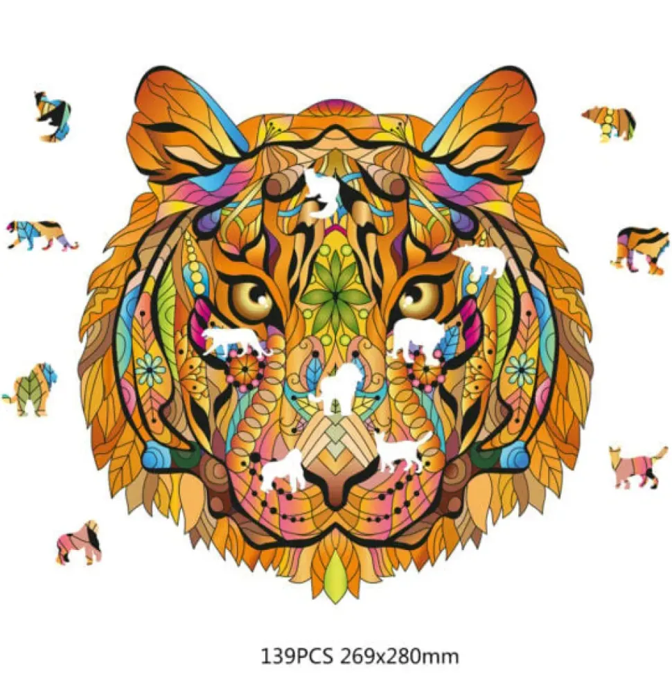 Eureka Regenboog Houten Puzzel Tijger