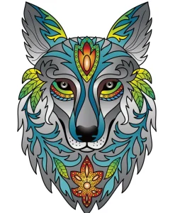 Eureka Regenboog Houten Puzzel Wolf