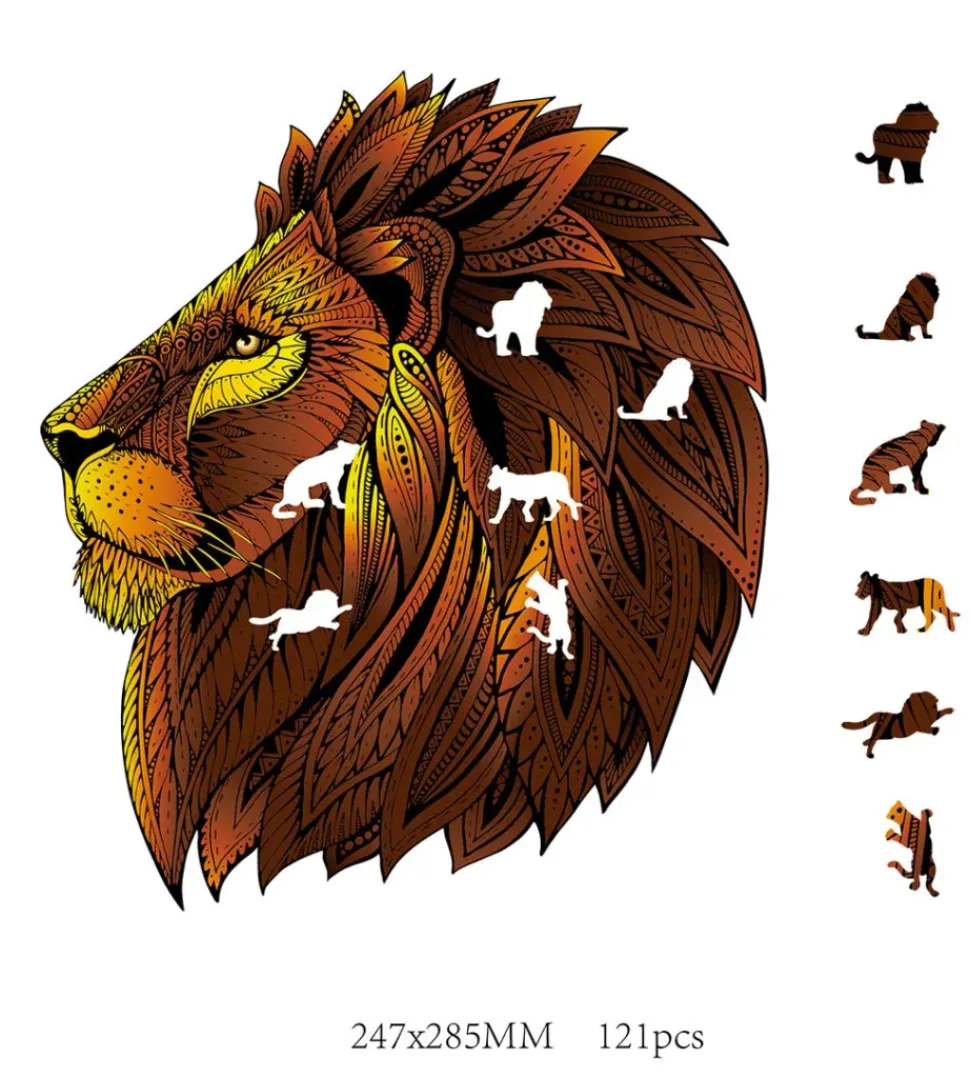 Eureka Regenboog Houten Puzzel Leeuw