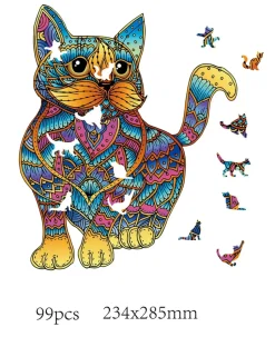 Eureka Regenboog Houten Puzzel Kat