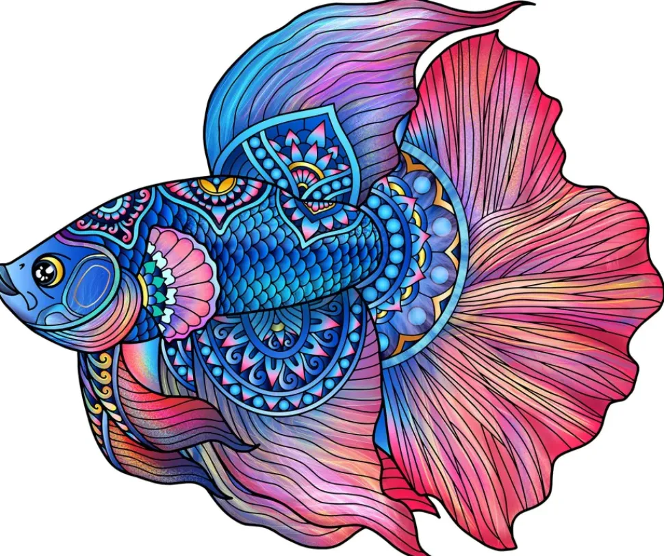 Eureka Regenboog Houten Puzzel Fighting Fish