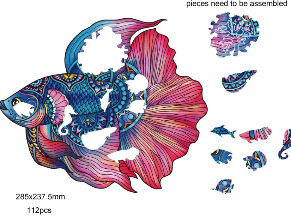 Eureka Regenboog Houten Puzzel Fighting Fish