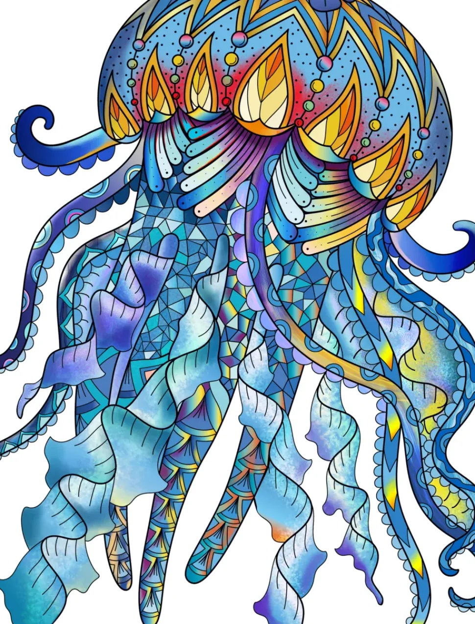 Eureka Regenboog Houten Puzzel Jellyfish