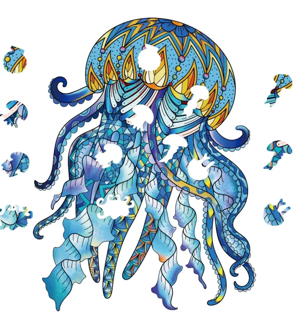 Eureka Regenboog Houten Puzzel Jellyfish