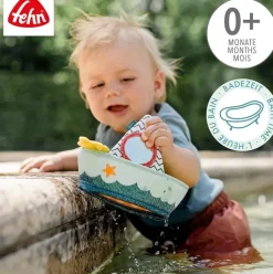 Fehn Badspeelgoed Bootje met Vingerpop Krokodil