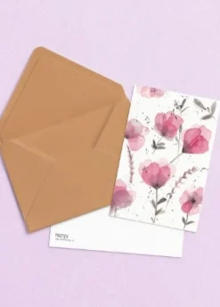 Fritsy Postkaart Paarse Bloemen