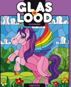 Glas in lood kleurboek Fantasie