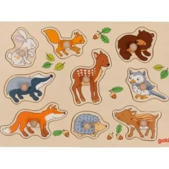 Goki Knoppuzzel Bosdieren 9 pcs