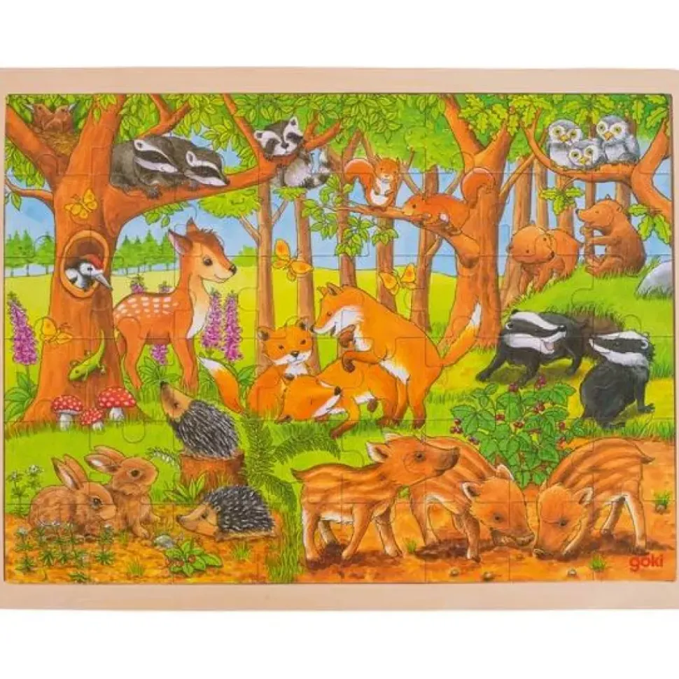 Goki Puzzel Baby Dieren Bos Hout