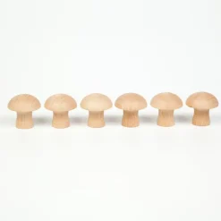Grapat Houten Paddenstoelen Natuurlijk set 6-delig 16-153