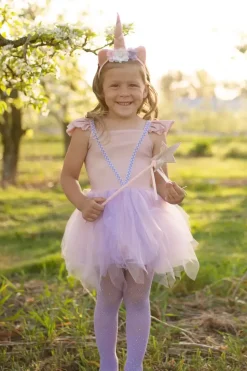 Great Pretenders Shimmer Unicorn Jurk & Diadeem Pink size 5-6