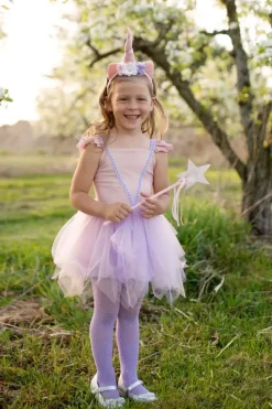 Great Pretenders Shimmer Unicorn Jurk & Diadeem Pink size 5-6