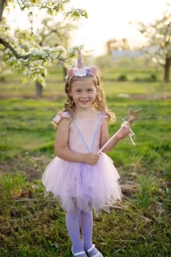 Great Pretenders Shimmer Unicorn Jurk & Diadeem Pink size 5-6