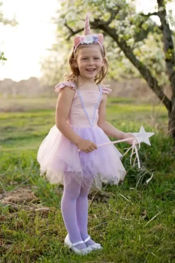 Great Pretenders Shimmer Unicorn Jurk & Diadeem Pink size 5-6