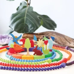 Grimm's Houten Gekleurde Kralen set 480-delig 10270