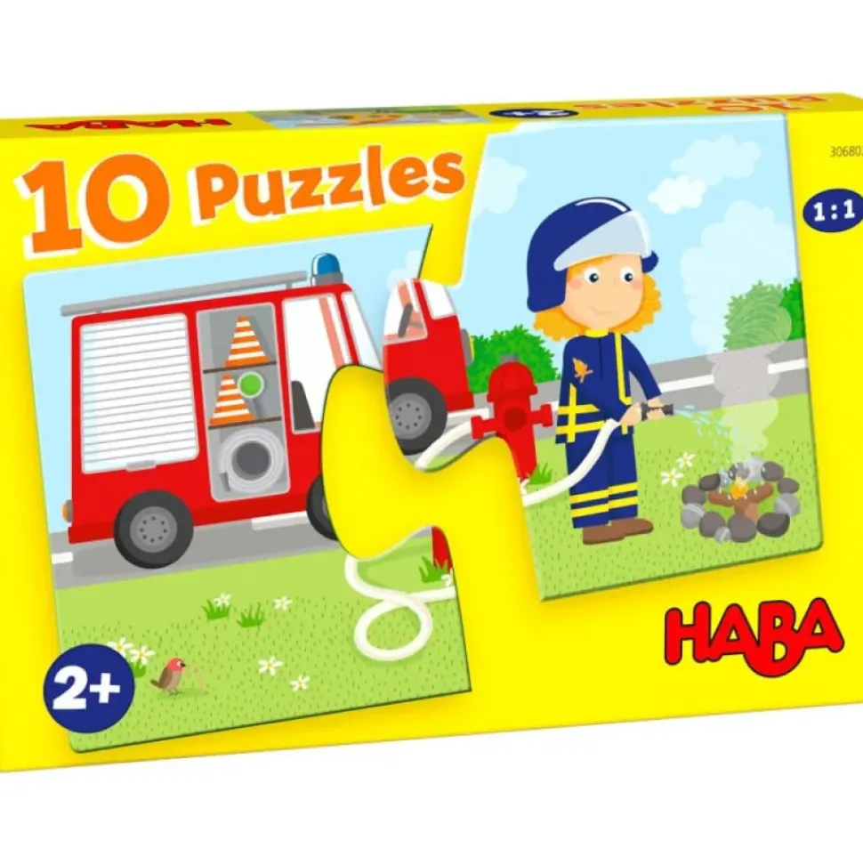 Haba 10 Puzzels Hulpvoertuigen 2pcs
