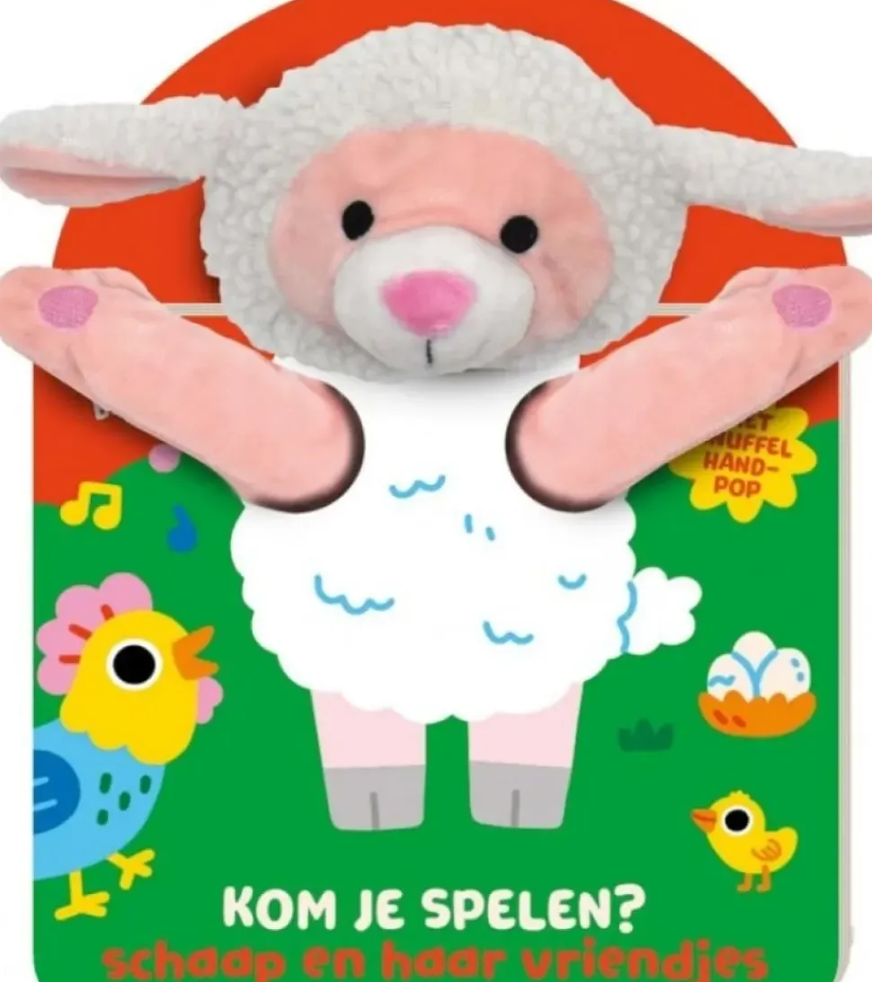 Handpopboek - kom je spelen? schaap